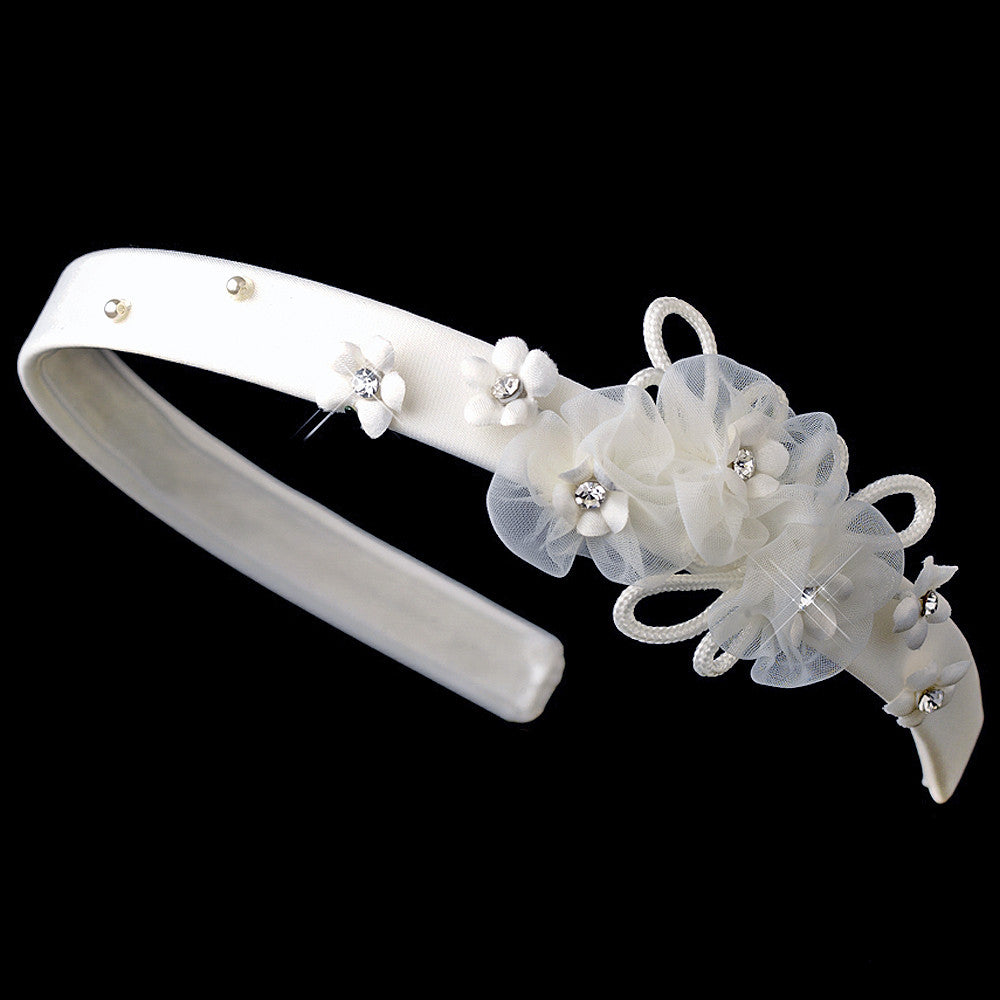 Pretty Flowergirl Bridal Wedding Headband HP 506 White or Ivory