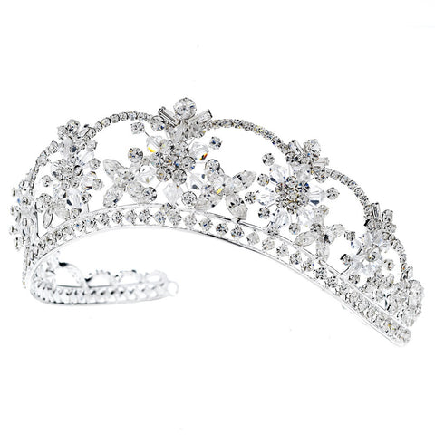 Sparkling Swarovski Crystal & Rhinestone Silver Bridal Wedding Tiara HP 523