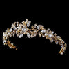 Gold Pearl & Crystal Bridal Wedding Tiara 5317