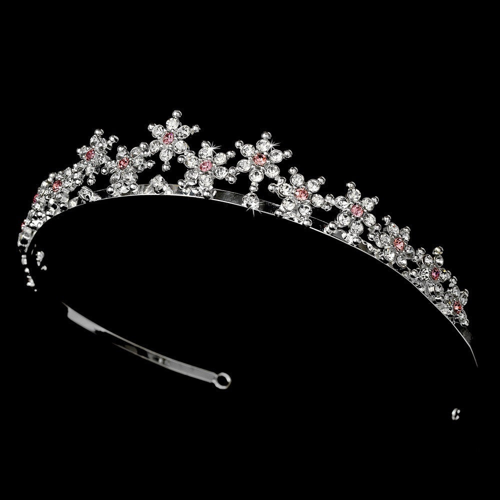 * Pink Winter Snowflake Bridal Wedding Tiara HP 5439