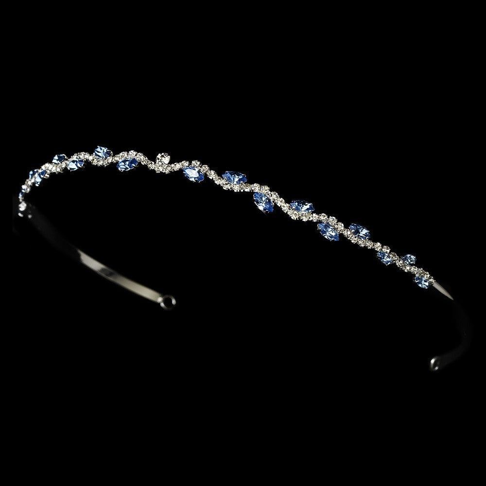 Wavy Light Blue Stone Bridal Wedding Tiara HP 6008