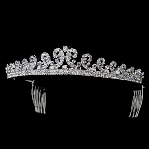 Silver Clear Rhinestone Kate Middleton Inspired Bridal Wedding Tiara Bridal Wedding Hair Comb Headpiece 60375