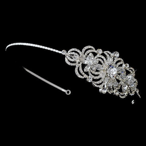 Silver Clear Bridal Wedding Headband Headpiece 621