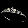 Silver, Clear Stone, and Faux Pearl Bridal Wedding Tiara HP 6240 Ivory or White