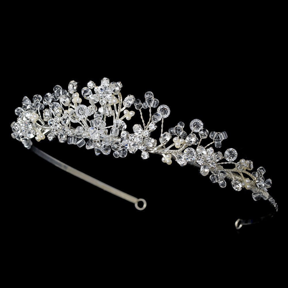 Crystal and Pearl Bridal Wedding Tiara HP 6270