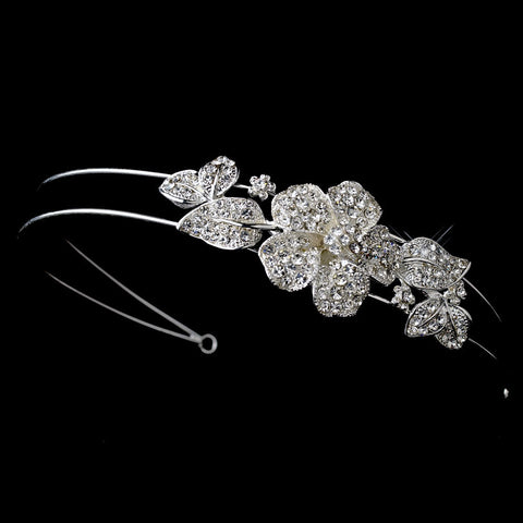 * Rhinestone Floral Side Bridal Wedding Headpiece Bridal Wedding Headband 628
