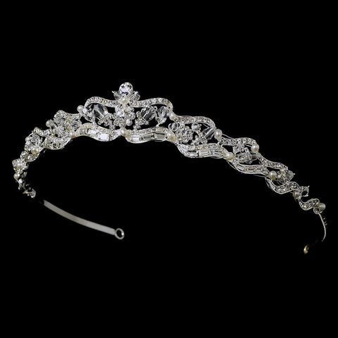 Swarovski Crystal & Freshwater Pearl Bridal Wedding Tiara HP 6434