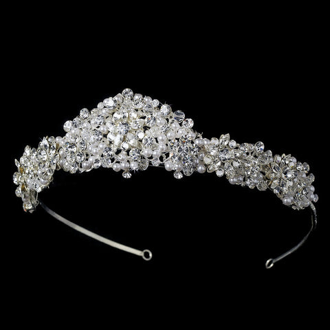 Pearl and Swarovski Crystal Bridal Wedding Tiara HP 7026