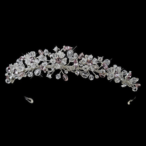 Light Amethyst Swarovski Crystal Couture Bridal Wedding Jewelry Set & Bridal Wedding Tiara Set 8003