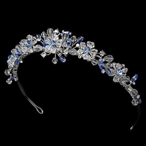 Silver Blue Swarovski Bridal Wedding Tiara HP 8003