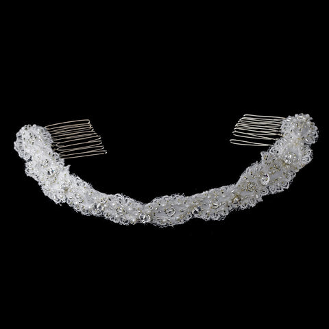 * Elegant Vintage Bridal Wedding Headband Style Bridal Wedding Headpiece HP-8205 White or Ivory