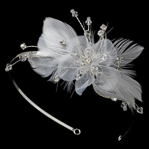* Bridal Wedding Feather Fascinator on Bridal Wedding Headband HP 8216