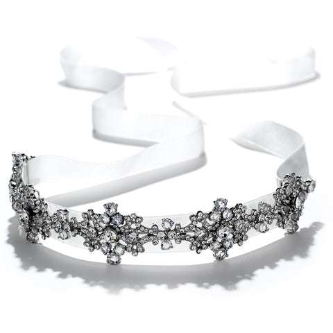 Ribbon Vintage Crystal Bridal Wedding Headpiece HP 8286