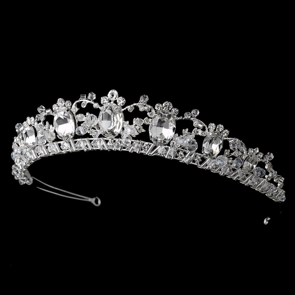 Rhinestone Galore Princess Bridal Wedding Hair Bridal Wedding Tiara Bridal Wedding Headband - HP 8411 Silver