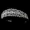 * Antique Silver Clear Rhinestone & Crystal Bead Bridal Wedding Tiara Headpiece 866