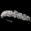 Silver Freshwater Ivory Pearl & Rhinestone Vine Lead Bridal Wedding Headband Headpiece 9055