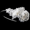 Ivory Side Accented Crystal Flower Bridal Wedding Headband HP 946