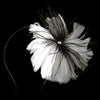 * White Peacock Feather Side Accented Bridal Wedding Headband Headpiece 954
