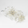 Diamond White Sparkle Flower Bridal Wedding Side Accented Bridal Wedding Headband 9610
