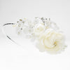 Dainty Side Accented Ivory Fabric Lace Flower Bridal Wedding Headband