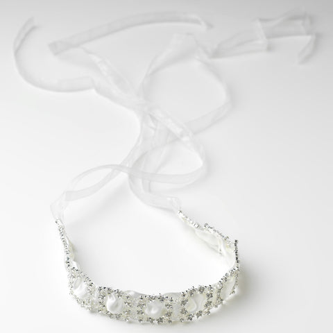 * Sparkling Rhinestone Circle Ribbon Bridal Wedding Headband or Bridal Wedding Belt 9669