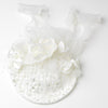 Elaborate Ivory Flower Russian Tulle Pearl Bridal Wedding Hair Cap Bridal Wedding Hair Clip 9672