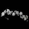 Silver Clear Rhinestone Floral Rose Bud Swirl Bridal Wedding Headband Headpiece 9708