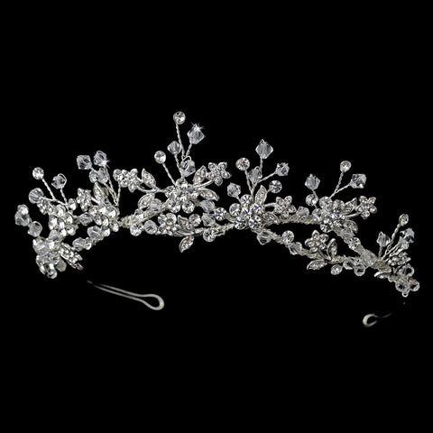 * Silver Clear Bridal Wedding Headband Headpiece 9785