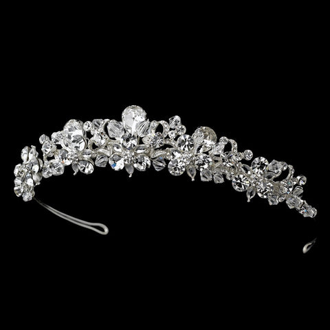 Fabulous Silver Clear Crystal Bridal Wedding Tiara Headpiece 9840