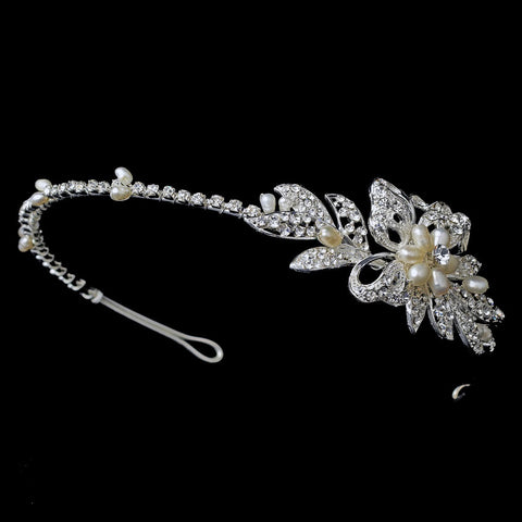 Silver Clear Bridal Wedding Headband Headpiece 9849