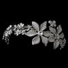 * Whimsical Antique Silver Side Accented Flower & Butterfly Headpiece 9944