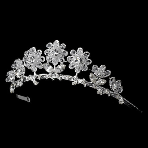 Child's Silver Clear Bridal Wedding Tiara Headpiece 605