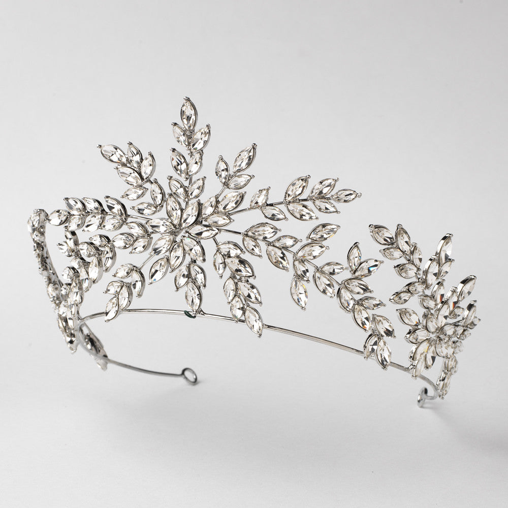 Silver Clear Bridal Wedding Tiara Headpiece 1563