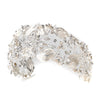 Silver Clear Swarovski Crystal Bead & Rhinestone Leaf Bridal Wedding Headband 1564