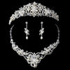 Silver Freshwater Pearl & Crystal Jewelry 7825 & Bridal Wedding Tiara 1810 Set