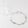 Silver Clear Rhinestone Bridal Wedding Ribbon Headband 3809