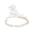 Light Gold Clear Rhinestone & Swarovski Crystal Bead Vine Ribbon Bridal Wedding Headband 6439