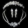 Pearl & Crystal Bridal Wedding Necklace Earring 8238 & Bridal Wedding Tiara 8236 Set