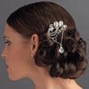 * Stunning Antique Silver Rhinestone Vintage Swirl Flair Bridal Wedding Brooch Pin - Bridal Wedding Brooch 45