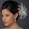 Feather Pearl & Austrian Crystal Flower Bridal Wedding Hair Clip 2581 with Bridal Wedding Brooch Pin
