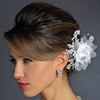 Rhinestone, Crystal, Lace, Satin & Organza Flower Bridal Wedding Hair Clip 2705