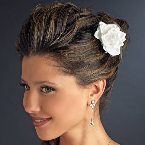 Rose Bud Medium Bridal Wedding Hair Clip 401 or Bridal Wedding Hair Clip/Bridal Wedding Brooch 401