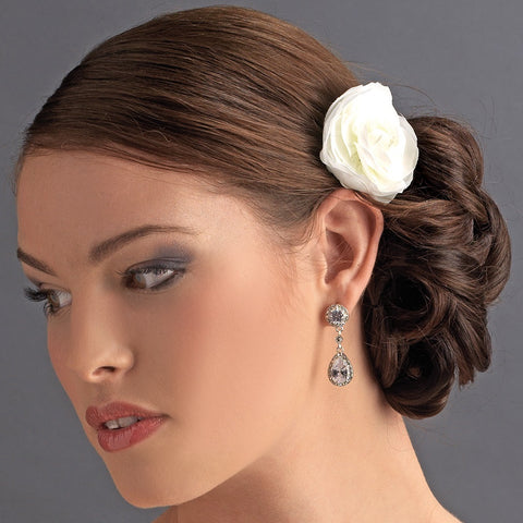 * Petite Ranunculus Flower Bridal Wedding Hair Clip 406