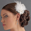 Petite Flower Feather Fascinator Bridal Wedding Day Bridal Wedding Hair Clip - Bridal Wedding Hair Clip 420 White