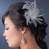 * Light Ivory Bridal Wedding Feather Bridal Wedding Hair Fascinator Bridal Wedding Hair Clip 440 wit Bridal Wedding Brooch Pin