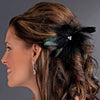 Bridal Wedding Crystal Black Feather Fascinator Bridal Wedding Hair Clip 442 with Bridal Wedding Brooch Pin