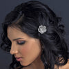 Rhodium Clear Rhinestone Flower Bridal Wedding Hair Clip 7282
