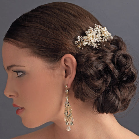 Swarovski Crystal & Freshwater Pearl Bridal Wedding Hair Comb 002