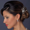 Gold Clear Floral Rhinestone Side Bridal Wedding Hair Comb 4285