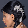 Silver Freshwater Pearl & Rhinestone Floral Vine Side Bridal Wedding Hair Comb